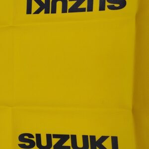 housse de selle SUZUKI JAUNE LOGO NOIR